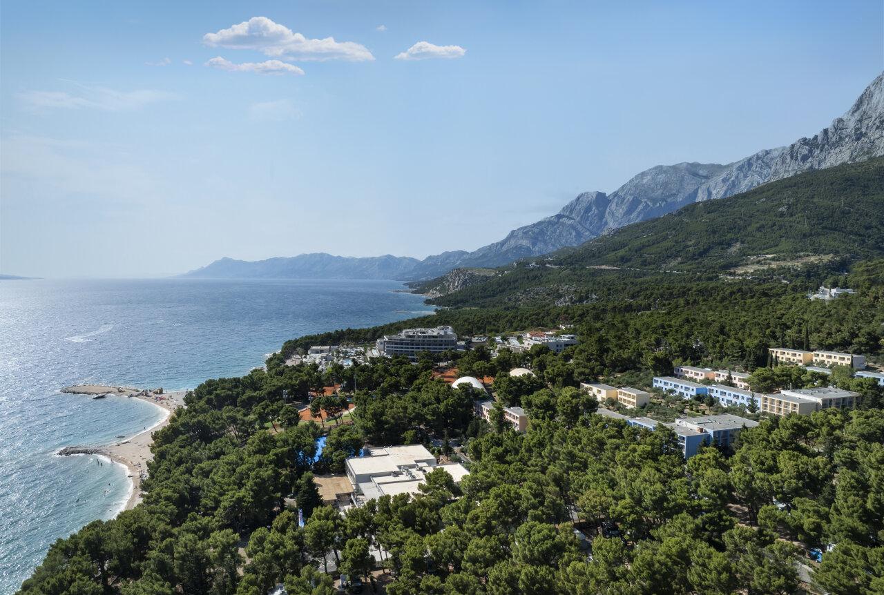 Airview of a resort in Makarska