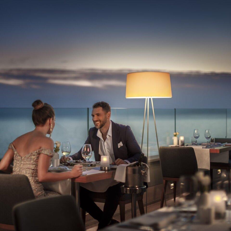 Dining by the sea at sunset in Dubrovnik