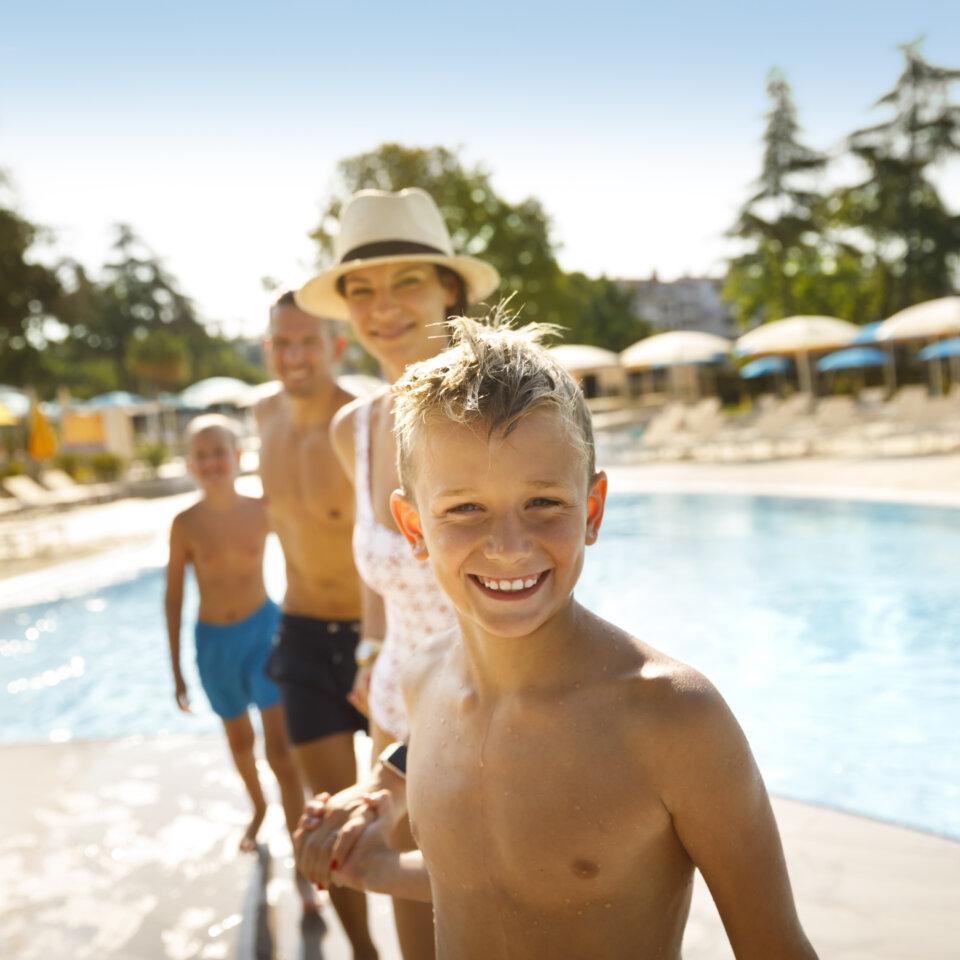 Family at the Poolside