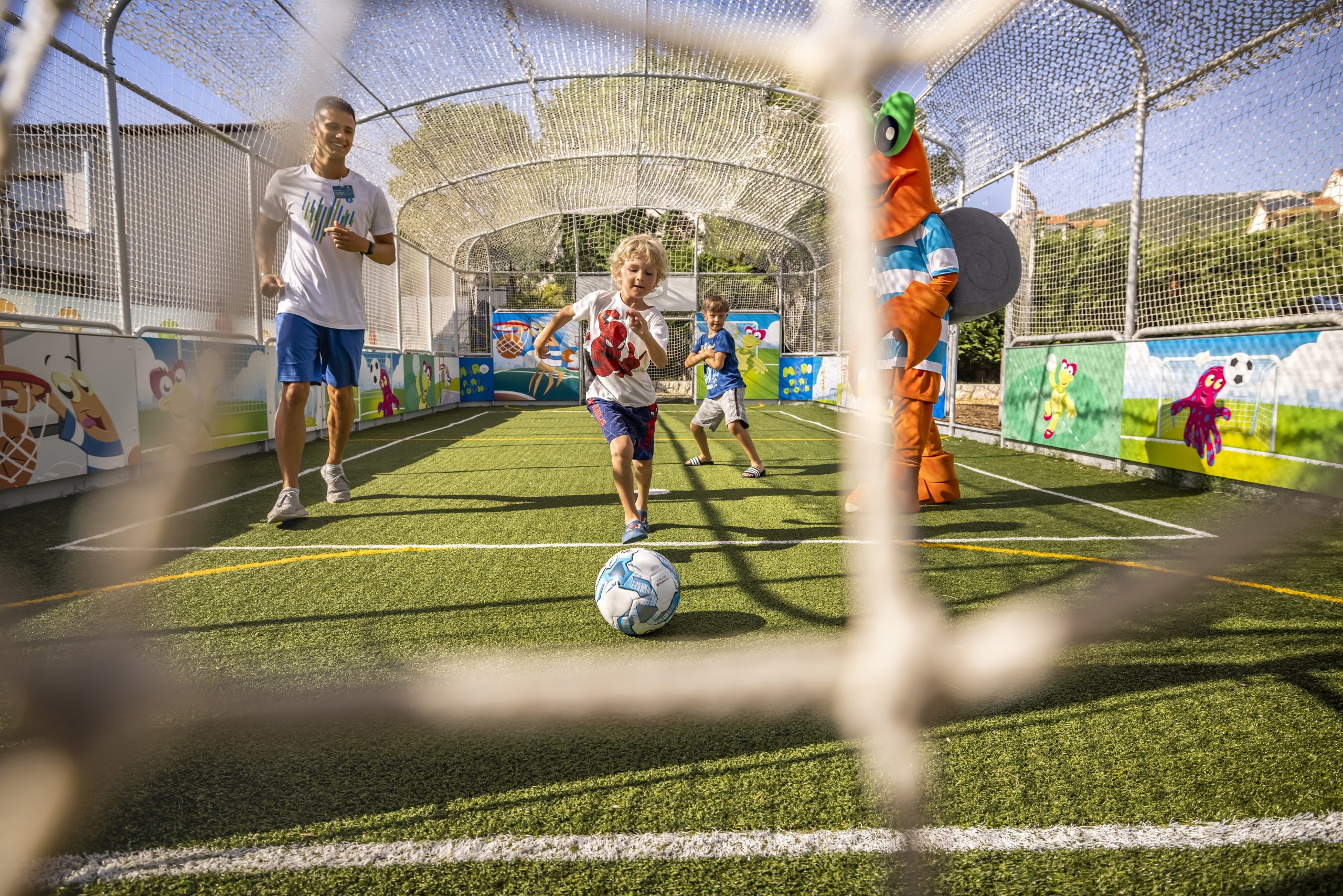 Children playing football