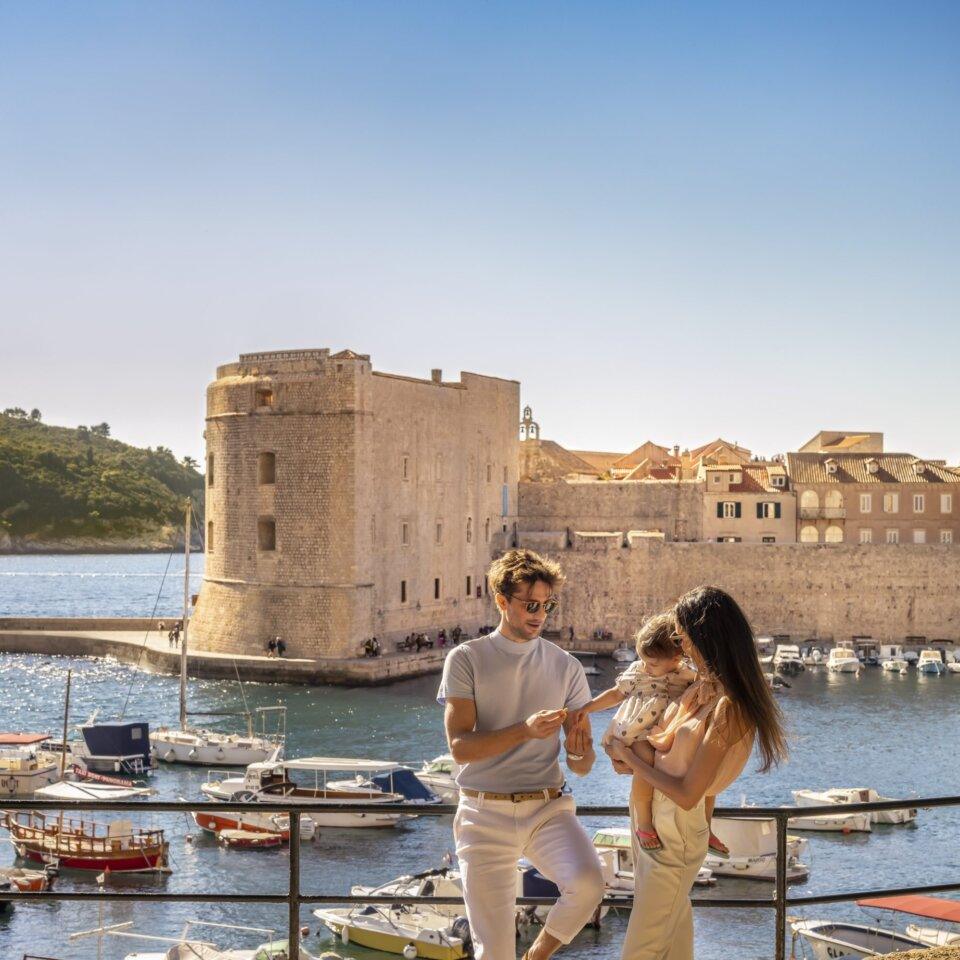 Family enjoying their holiday in Dubrovnik
