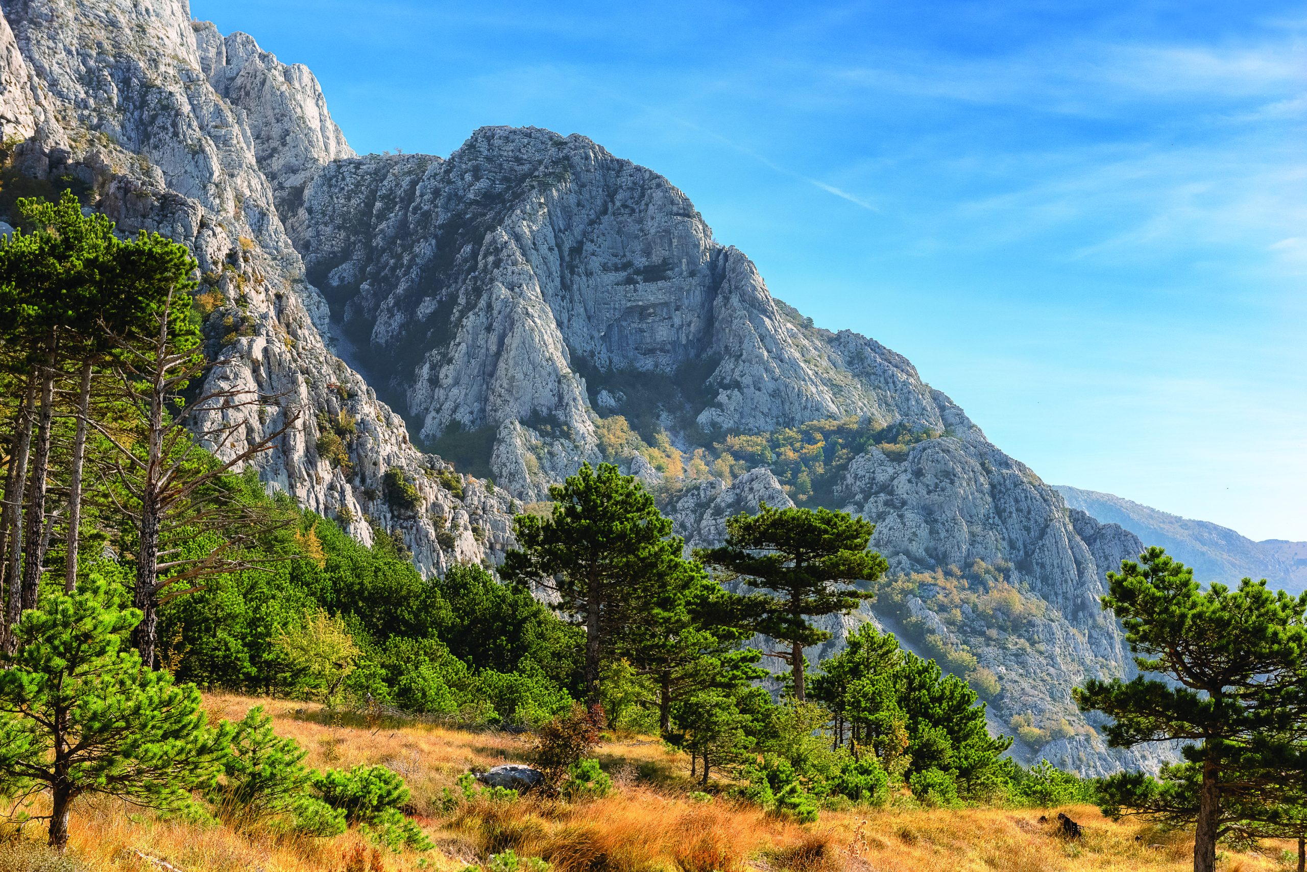 Biokovo Mountain rising above Makarska on the Dalmatian coast