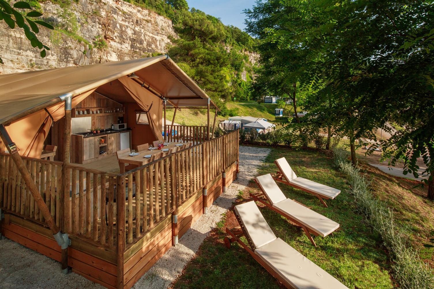 Glamping-Zelt im Valamar Camping Lanterna