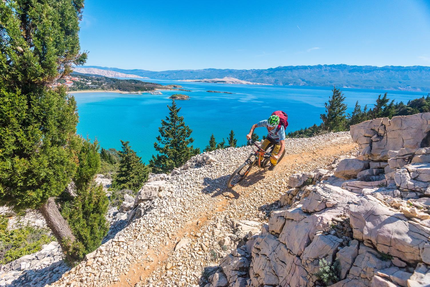 Mountain biking on Rab
