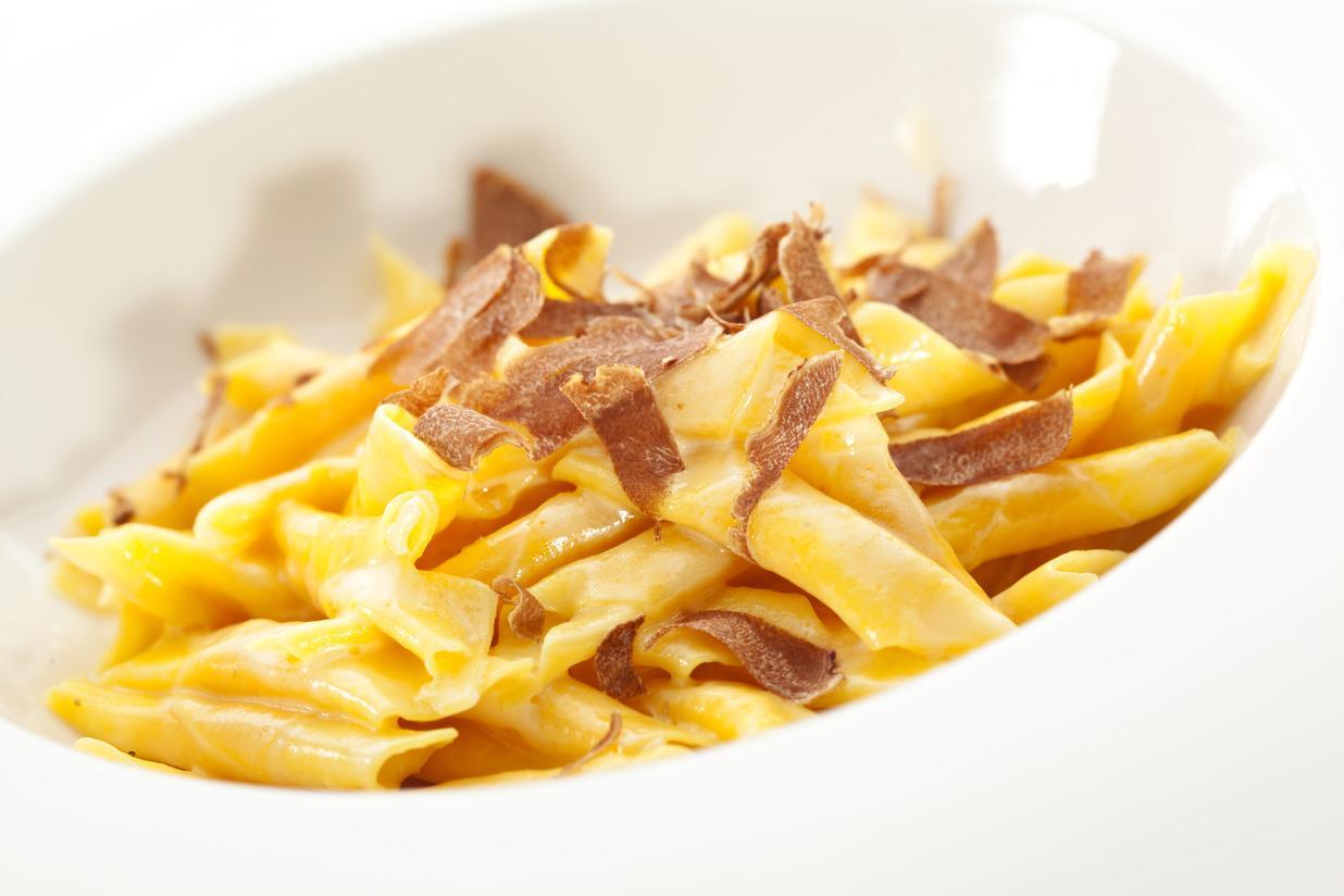 Pasta with shaved truffles