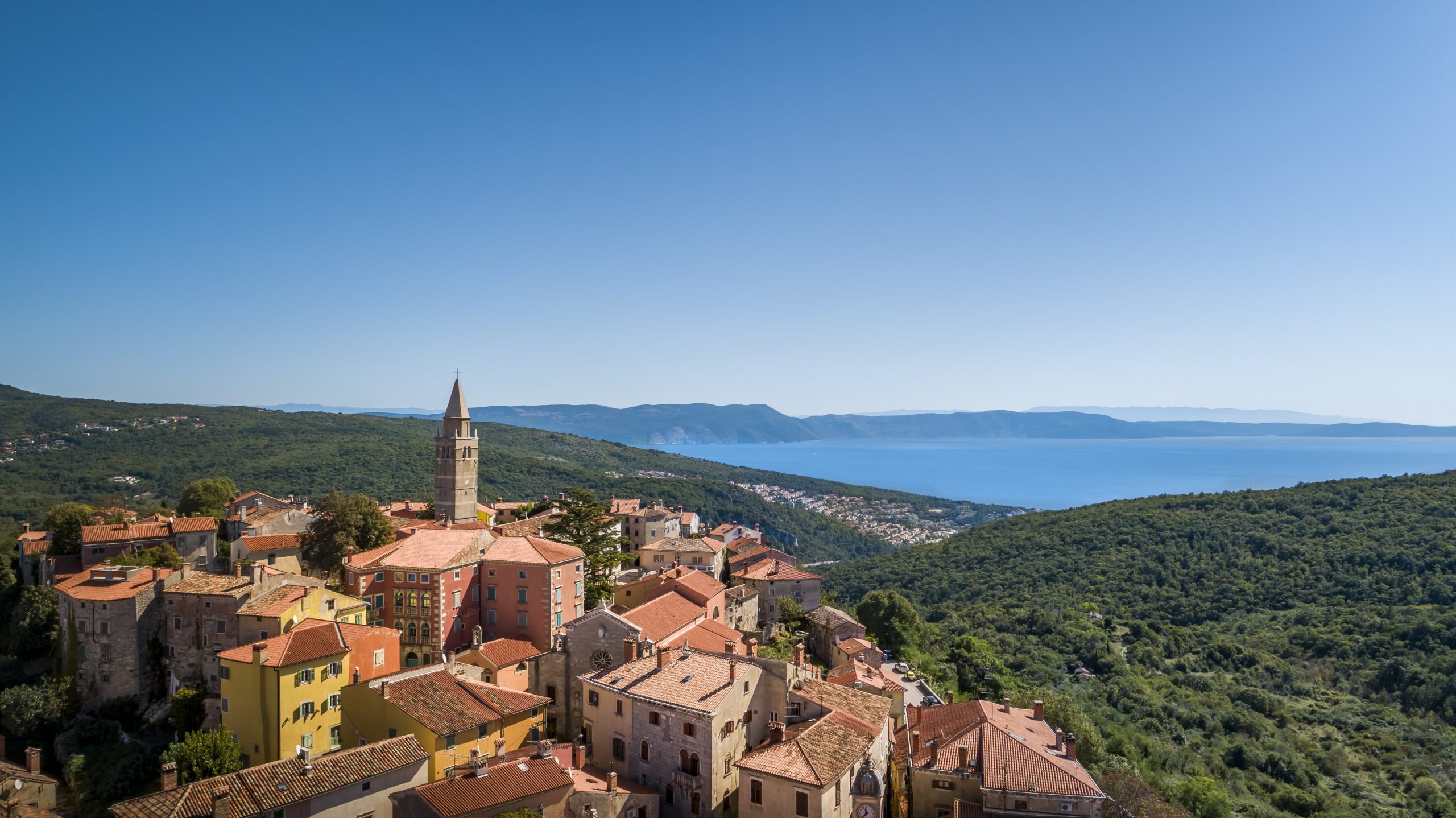 Pogled iz zraka na Labin