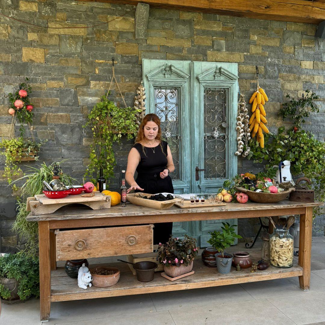 Ivana Karlić in front of the house at Karlić estate.