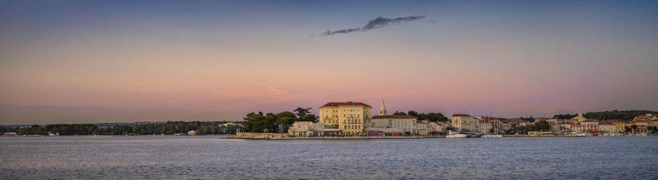 Old town Poreč view from the island of Sveti Nikola
