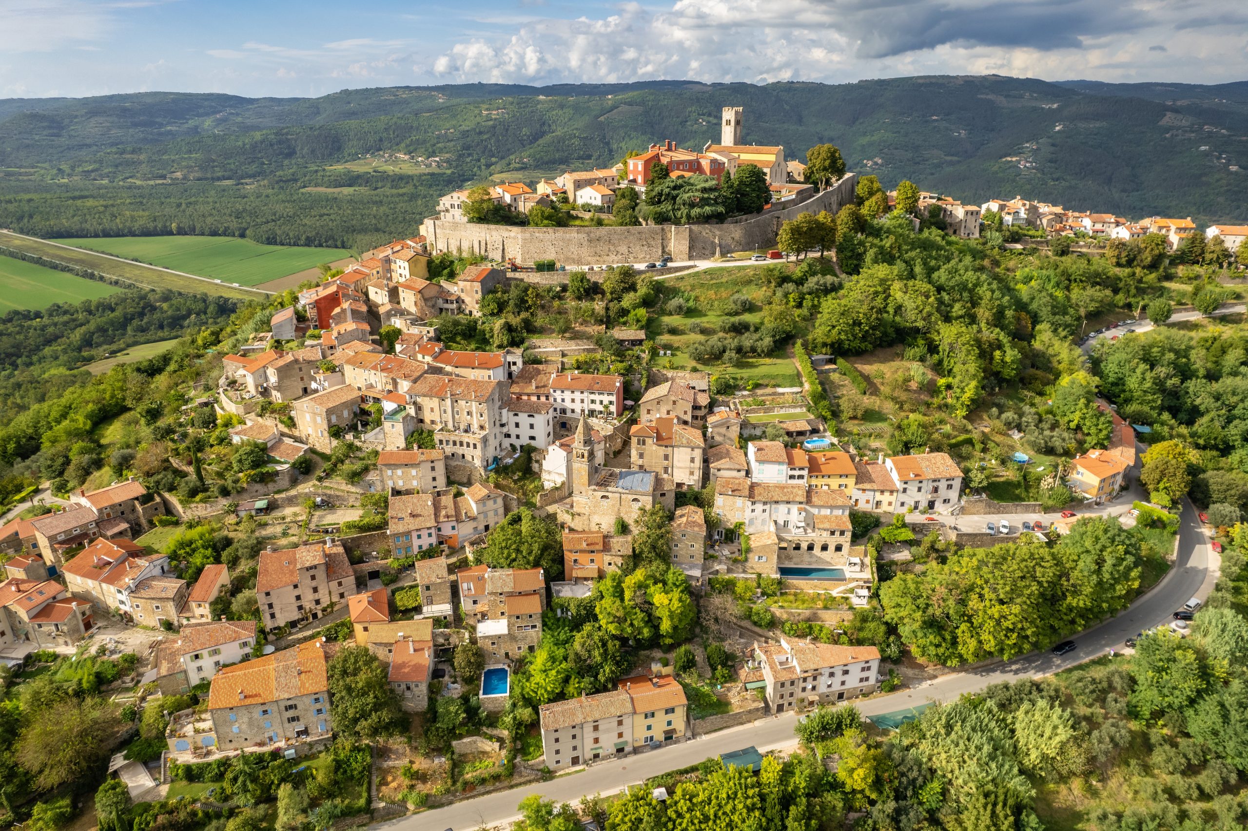 View of Motovun, hilltop town&nbsp;