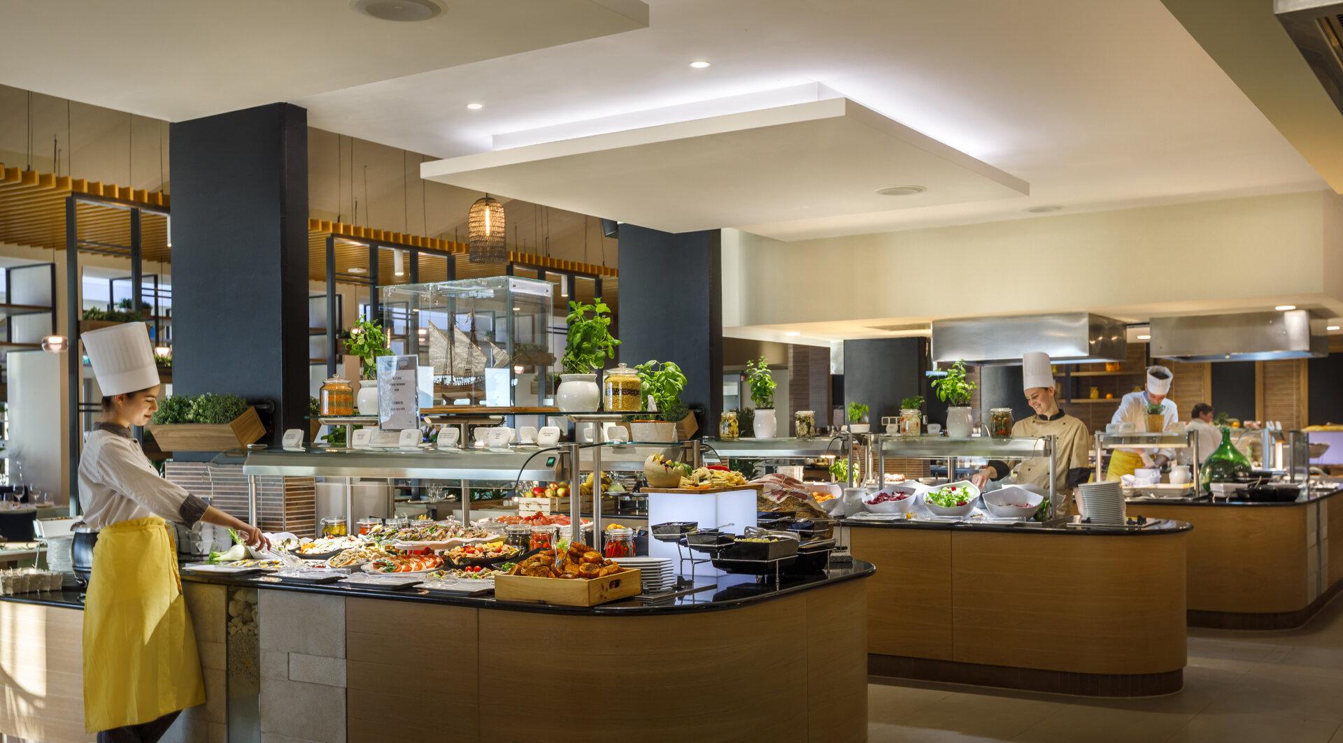 Buffet breakfast at the Mediterraneo restaurant in Valamar Argosy Hotel, Dubrovnik