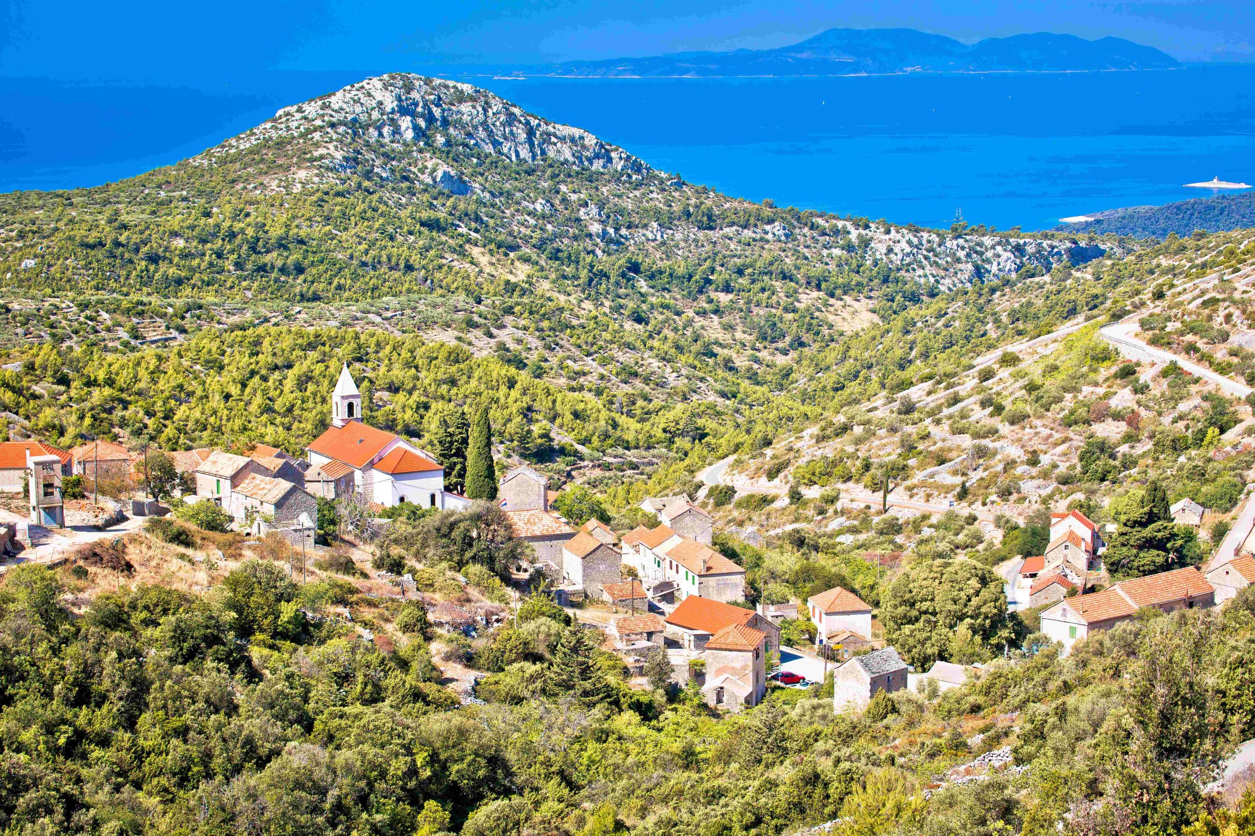 Velo Grablje village near Brusje on the island of Hvar