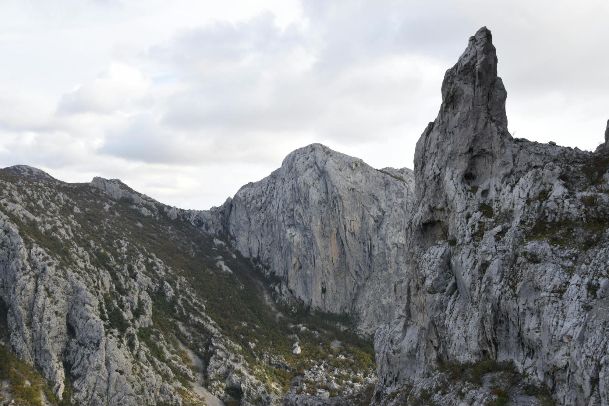 Mountain peaks and canyons in Paklenica National Park, Dalmatia
