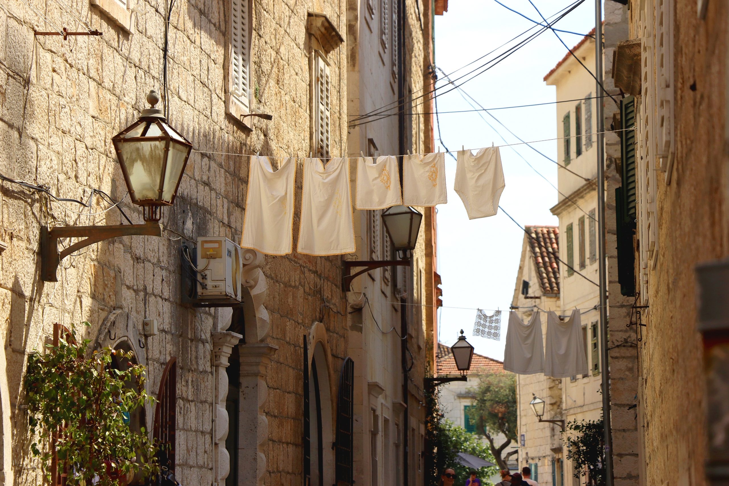 Traditional stone street in Makarska’s Old Town.