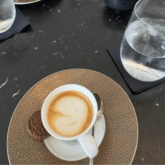 Coffee served in an elegant hotel bar at Pical Suites.