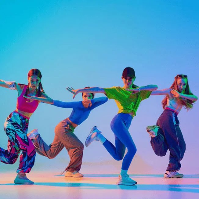 Young dancers performing during a dance session.
