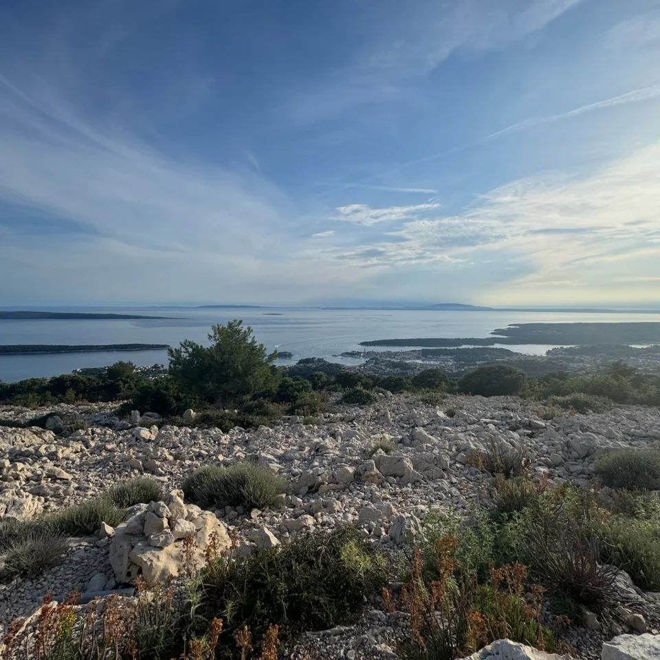  Panoramic view from Kamenjak over Rab, the sea and the surrounding islands