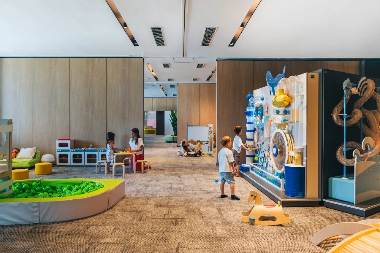 Children playing in the indoor PlayLand at Pical Resort.