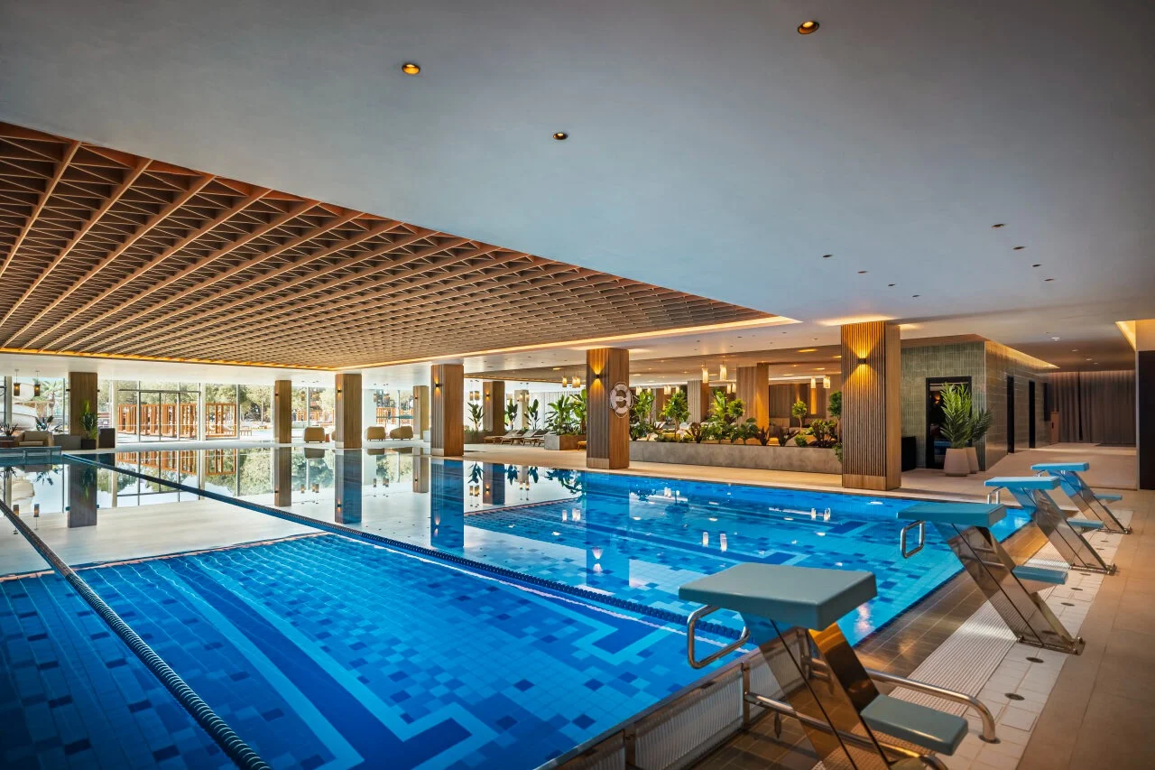 Heated indoor swimming pool at Pical Resort.