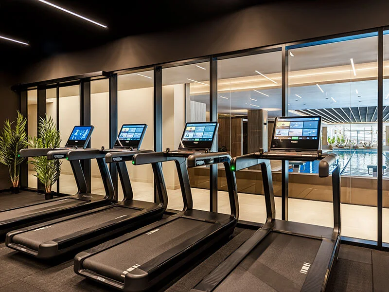 Modern 24/7 gym with treadmills at Pical Resort 5*