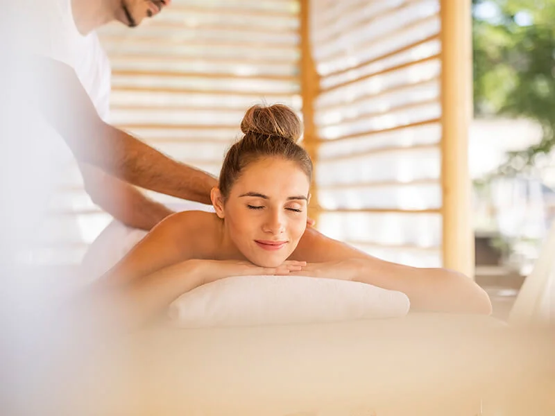 Woman enjoying a relaxing massage treatment at ESPA at Pical.