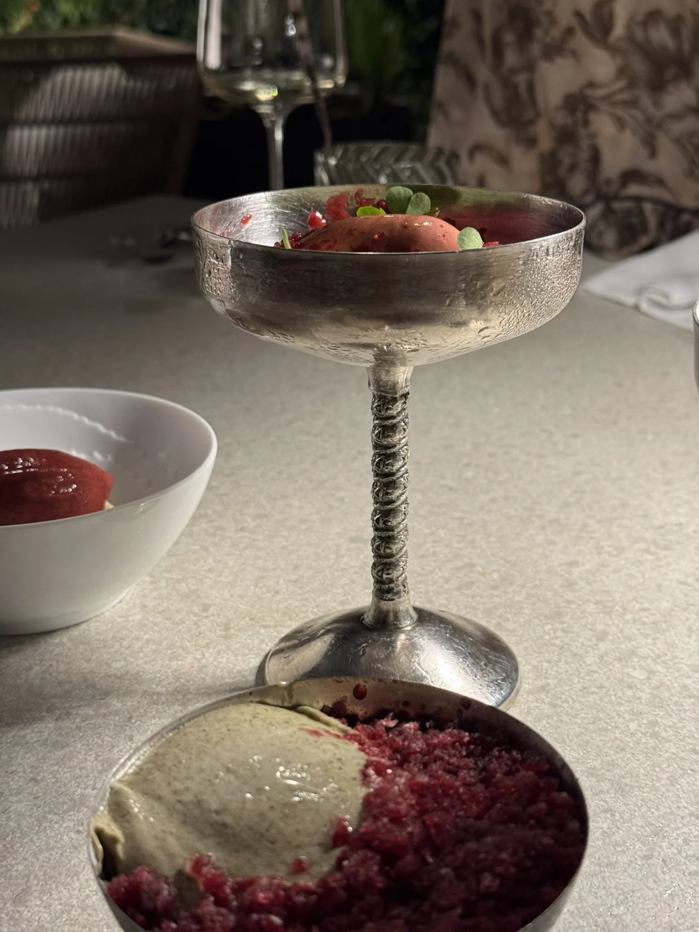 Elegantly plated dessert at Spinnaker Restaurant.