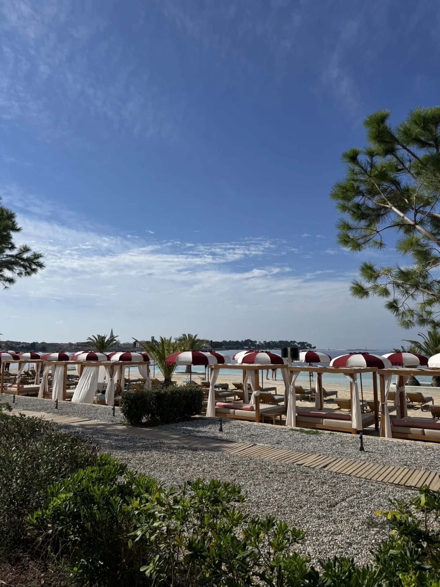 Seafront terrace at Purobeach Poreč overlooking the Adriatic.

