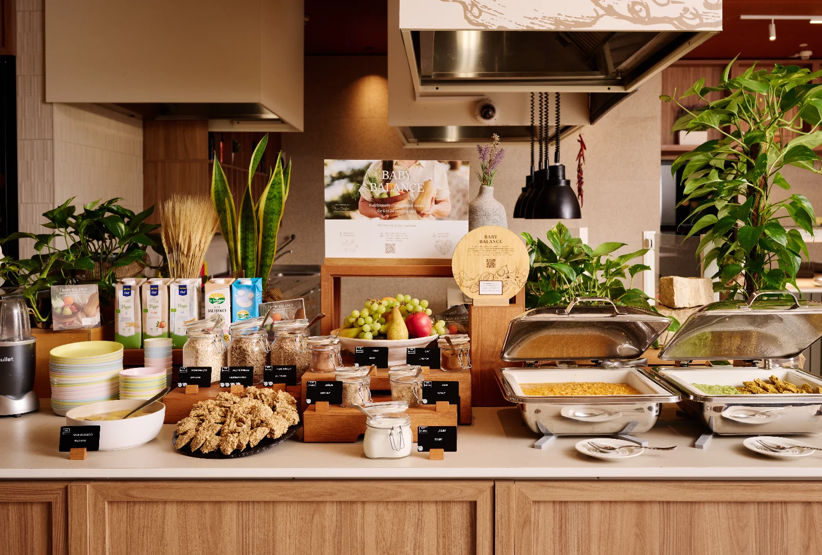 Baby Balance food station for babies and toddlers in the buffet restaurant at Arba Resort.